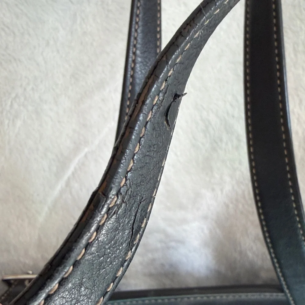 COACH BLACK LEATHER LARGE DIAPER BAG/ BUSINESS TOTE PURSE D04S-6460 vintage